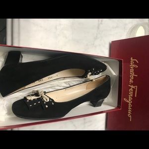 Salvatore Ferragamo black suede shoes